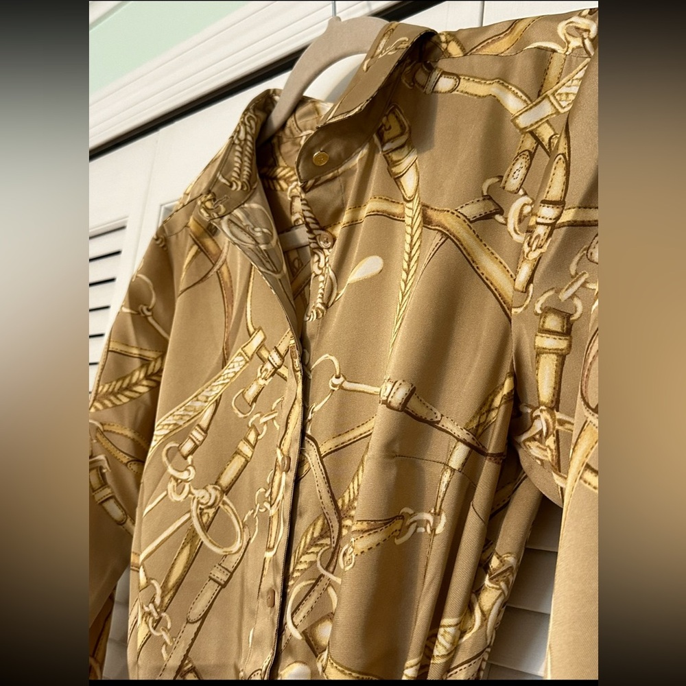 Lauren Ralph Lauren Equestrian-Print Twill Shirtdress, size 2 - Picture 8 of 10